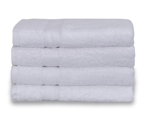 Billede af Håndklæde egyptisk bomuld - Badehåndklæde 70x140cm - Hvid - Luksus håndklæder fra By Borg hos Shopdyner.dk