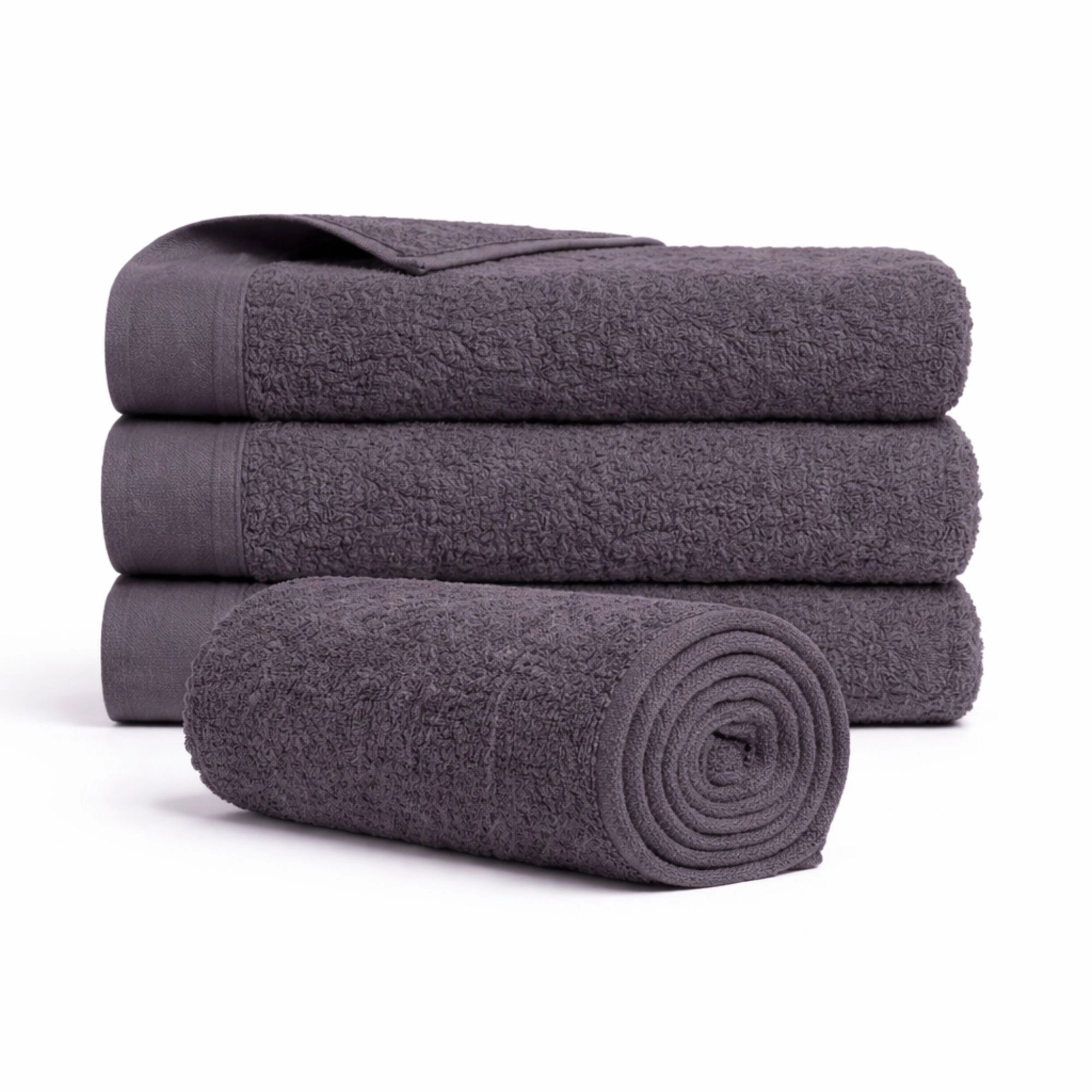 Bomulds håndklæde - 100% bomuld - 50x100 cm - Valmue - Mørkegrå billede