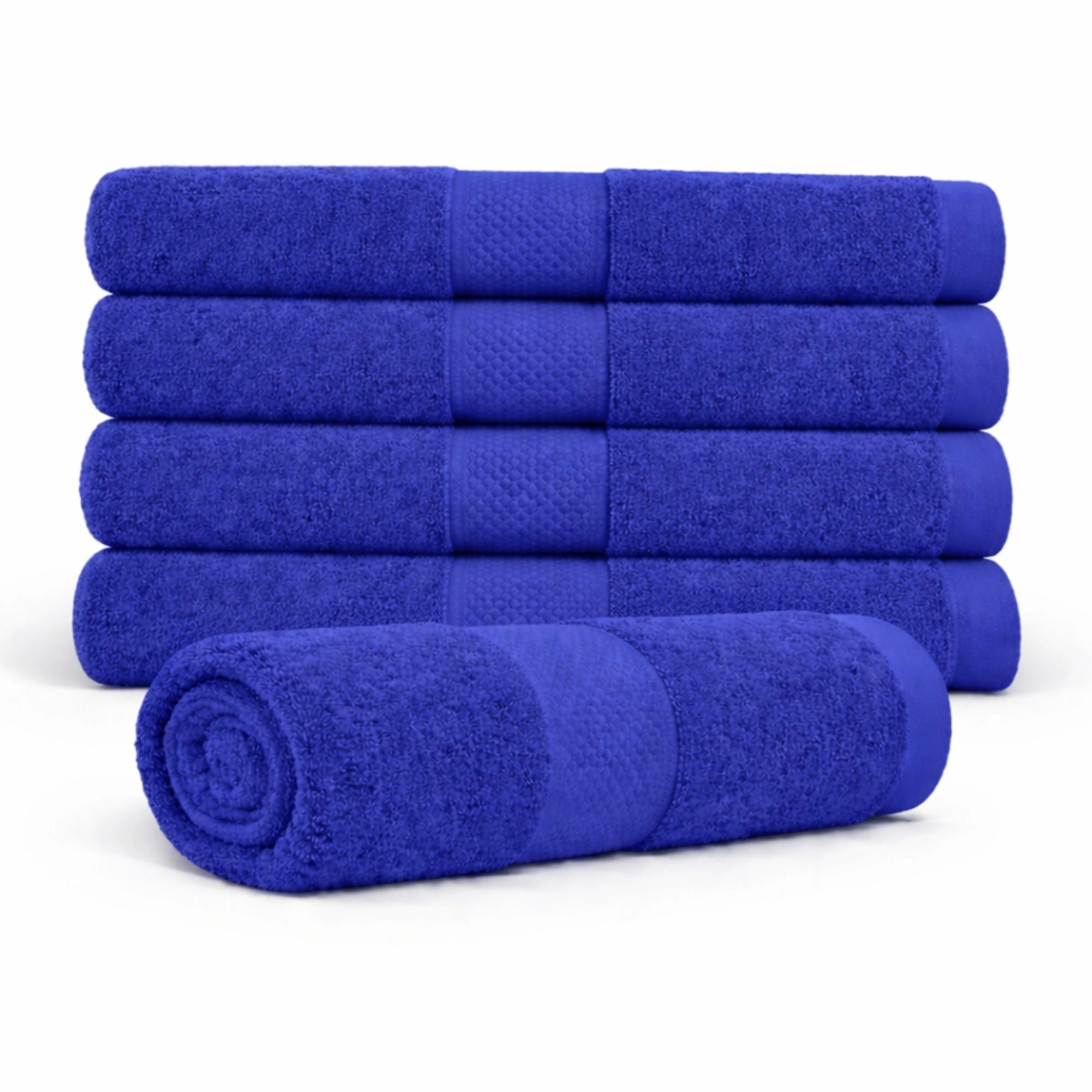 Bomulds håndklæde - 100% bomuld - Badehåndklæde 70x140 cm - Diamant - Blå billede