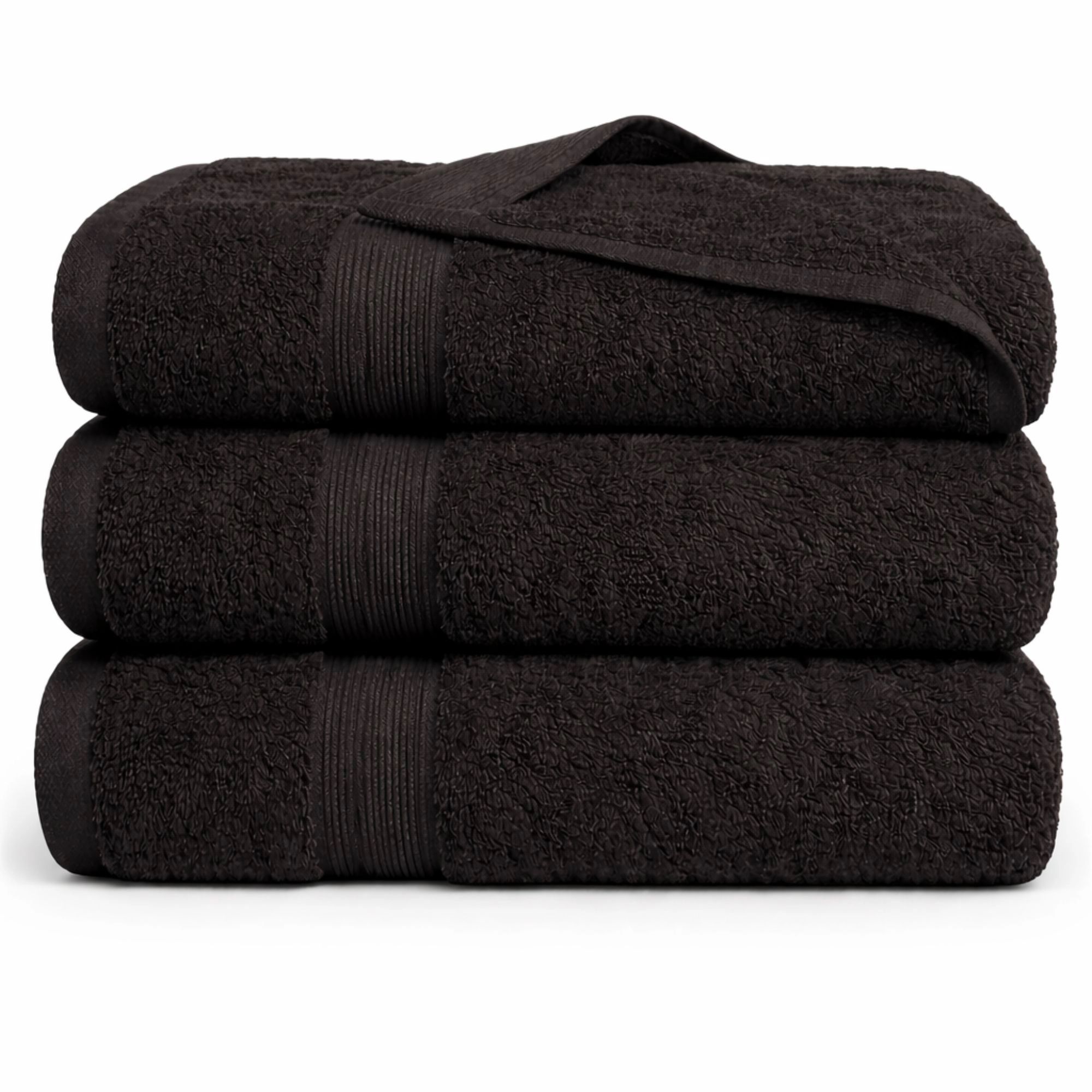 Bambus håndklæde - Badelagen 100x150 cm - Bambus/bomuld - Sort