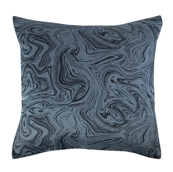 Billede af Pudebetræk 60x63 cm - 100% Blødt bomuldssatin - Marble dark blue - Fra By Night