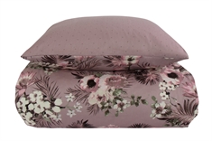 King Size sengetøj 240x220 - Flowers & Dots - Lavendel - Vendbart dobbeltdyne betræk - By Night sengesæt