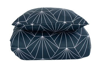 Billede af Sengetøj til dobbeltdyne - 200x200 cm - Hexagon blå - 100% Bomuldssatin - 2 i 1 design - By Night sengesæt hos Shopdyner.dk