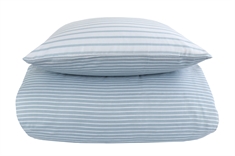 Bomuldssatin sengetøj 140x220 cm - Narrow lines blue - Stribet sengetøj - By Night vendbar sengesæt