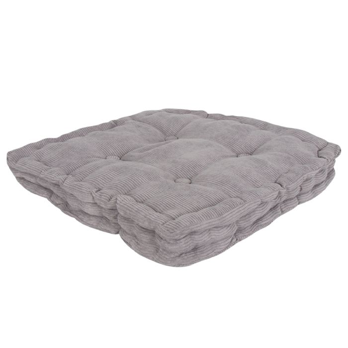 Futon hynde - 40x40x7 cm - Blød futonhynde af fløjl stof - Grå