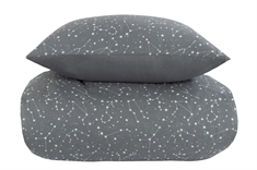 Sengetøj - Zodiac grey - Stjernebillede - Dynebetræk i 100% Bomuld - Borg Living sengesæt