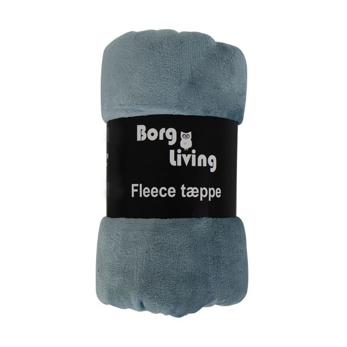 Fleece tæppe - Støvet blå - 150x200 cm - Blødt og lækkert sofatæppe - Borg Living