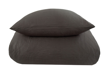 Billede af Sengetøj dobbeltdyne 200x200 cm - Gråt bæk og bølge sengetøj - 100% Bomuld - By Night sengelinned i krepp