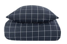 Kingsize sengetøj 240x220 cm - Blue Check - Bæk og bølge sengesæt - Borg Living dobbelt dynebetræk 