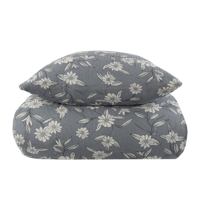 Bæk og bølge sengetøj - Grey leaves - Blomstret sengetøj - Borg Living sengelinned 