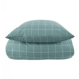 Bæk og bølge sengetøj - Ternet sengetøj - Dusty Green Check - Borg Living sengesæt