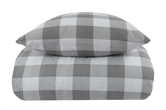 Sengetøj 200x220 cm - Bæk og bølge - Check grey - Ternet sengetøj i grå - By Night sengesæt i krepp