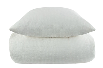 Billede af Bæk og Bølge sengetøj 150x210 cm - Hvidt sengesæt 100% Bomulds krepp - By Night sengelinned