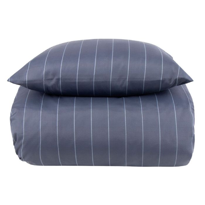 Sengetøj 140x220 Blå Stribet Sengesæt Borg Living Sengelinned Polycotton