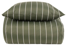 Sengetøj - Grønt stribet sengesæt - Borg Living sengelinned i polycotton 