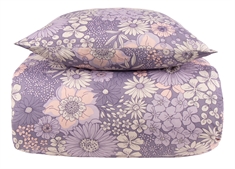 Sengetøj - Lilla blomstret sengesæt - Borg Living sengelinned i polycotton 