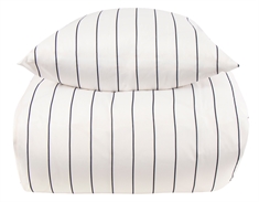 Sengetøj - Hvidt stribet sengesæt - Borg Living sengelinned i polycotton 