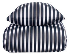 Stribet sengetøj - 100% Blødt bomuldssatin - Stripe blue - By Night sengesæt