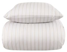 Stribet sengetøj - 100% Blødt bomuldssatin - Stripe grey - By Night sengesæt