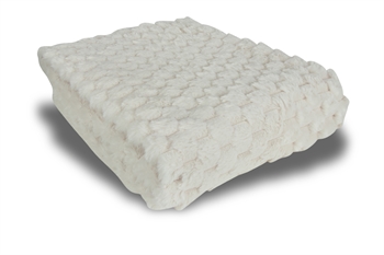 Plaid i fake fur - 135x190 cm - Hvidt tæppe med vaffelstruktur - Ekstra tykt og blødt - Nordstrand Home