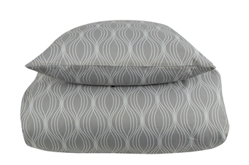 Billede af Sengetøj 200x220 cm - Wave grey - Mønstret sengesæt - Microfiber - In Style dobbelt dynebetræk hos Shopdyner.dk