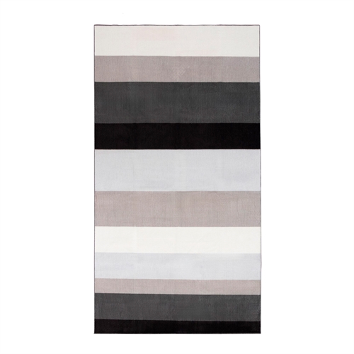 Tæppeløber 80x160 cm - Stribet tæppe med skridsikker bagside - Blød løbertæppe - Løs gulvløber fra Nordstrand Home Rosa