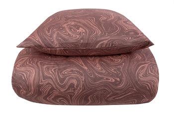 Mønstret sengetøj 140x200 cm - 100% Blødt bomuldssatin - Marble lavendel - By Night sengesæt