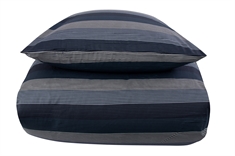 Sengetøj 200x220 cm - Big stripes blue - Dobbelt sengetøj - 100% Bomuldssatin - By Night