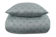 Sengetøj 140x200 cm - Fan green - Bomuldssatin sengetøj - Vendbart sengetøj - By Night sengesæt 