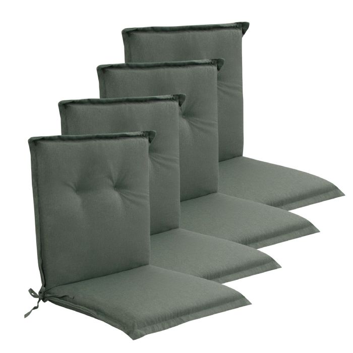 Luksus PLUS havehyndepakke til havestol 4 stk. - Tyk skumkerne 7 cm - Grønne havestols hynder med ekstra høj komfort & UV-resistent betræk - Nordstrand Home hynder