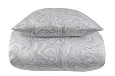 Bomuldssatin sengetøj 140x200 cm - Marble light grey - Gråt sengetøj - By Night sengelinned