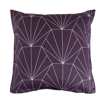 Billede af Pudebetræk 60x63 cm - Vendbart design i 100% Bomuldssatin - Hexagon blomme - Fra By Night