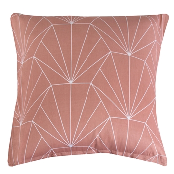 Billede af Pudebetræk 60x63 cm - Vendbart design i 100% Bomuldssatin - Hexagon peach - Fra By Night