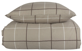 Billede af Flonel sengetøj - 140x220 cm - Ternet sengetøj - 100% Bomuld - Malte - Nordstrand Home sengesæt