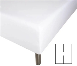 Stræklagen med H-split - 160x200 cm - Hvid - 100% Bomuld - Faconlagen til madras elevationsseng