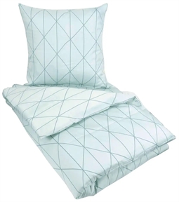 Blåt sengetøj dobbeltdyne 200x200 cm - Harlequin Turkis - Lyseblå - Sengesæt i 100% Bomuldssatin - By Night