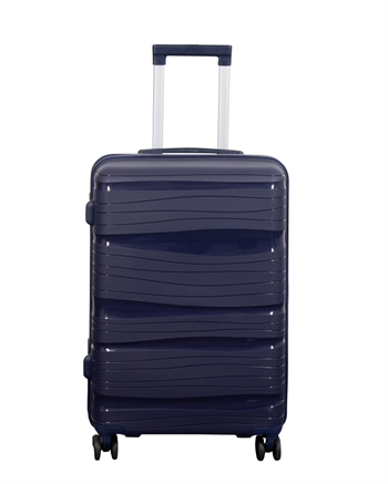 Billede af Kuffert - Waves blå - Mellem størrelse - Letvægts kuffert i Polypropylen - Smart rejsekuffert hos Shopdyner.dk