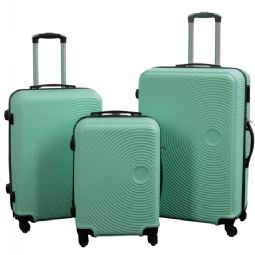 Kuffertsæt - 3 stk. - Pastel grønne cirkler - Eksklusive hardcase kufferter