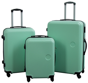 Billede af Kufferter - Sæt med 3 stk. - Eksklusivt hardcase kuffertsæt tilbud - Pastel grønne cirkler hos Shopdyner.dk