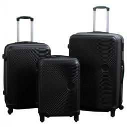 Kuffertsæt - 3 stk. - Sorte cirkler - Eksklusive hardcase kufferter