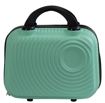 Beautyboks - Praktisk håndbagage kuffert - Str. Small med pastel grønne cirkler