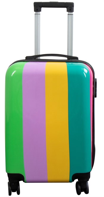 Billede af Kabine kuffert - Hardcase letvægt kuffert - Trolley med motiv - Zapp - Regnbue striber