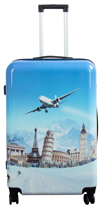 Billede af Stor kuffert - Hardcase kuffert med motiv - Airplane - Eksklusiv letvægt kuffert