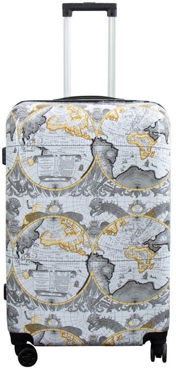 Stor Kuffert Hardcase Kuffert Med Motiv World Eksklusiv Letvægt Kuffert Fra Borg Living