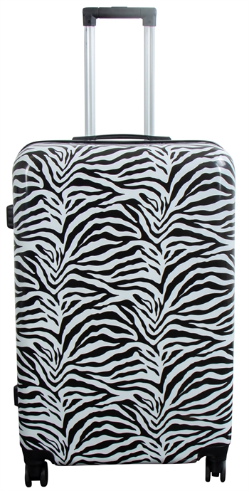 Billede af Stor kuffert - Hardcase kuffert med motiv - Zebra - Eksklusiv letvægt kuffert