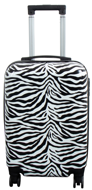 Billede af Kabine kuffert - Hardcase letvægt kuffert - Trolley med motiv - Zebra