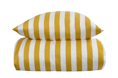 Stribet sengetøj - 100% blødt bomuldssatin - Gult og hvidt sengesæt - Nordic Stripe - By Night sengelinned