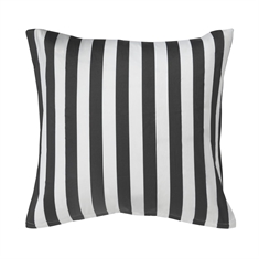 Pudebetræk 50x70 cm - Nordic Stripe Antrasit grå og Hvid - 100% Bomuldssatin 