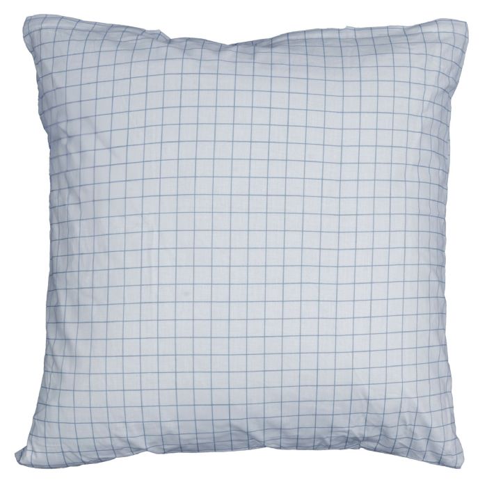  Pudebetræk 60x63 cm - 100% bomuld - Blå ternet hovedpudebetræk - Nordstrand Home