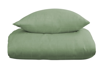 Sengetøj 140x200 cm - Blødt, jacquardvævet bomuldssatin - Check grøn - By Night sengesæt